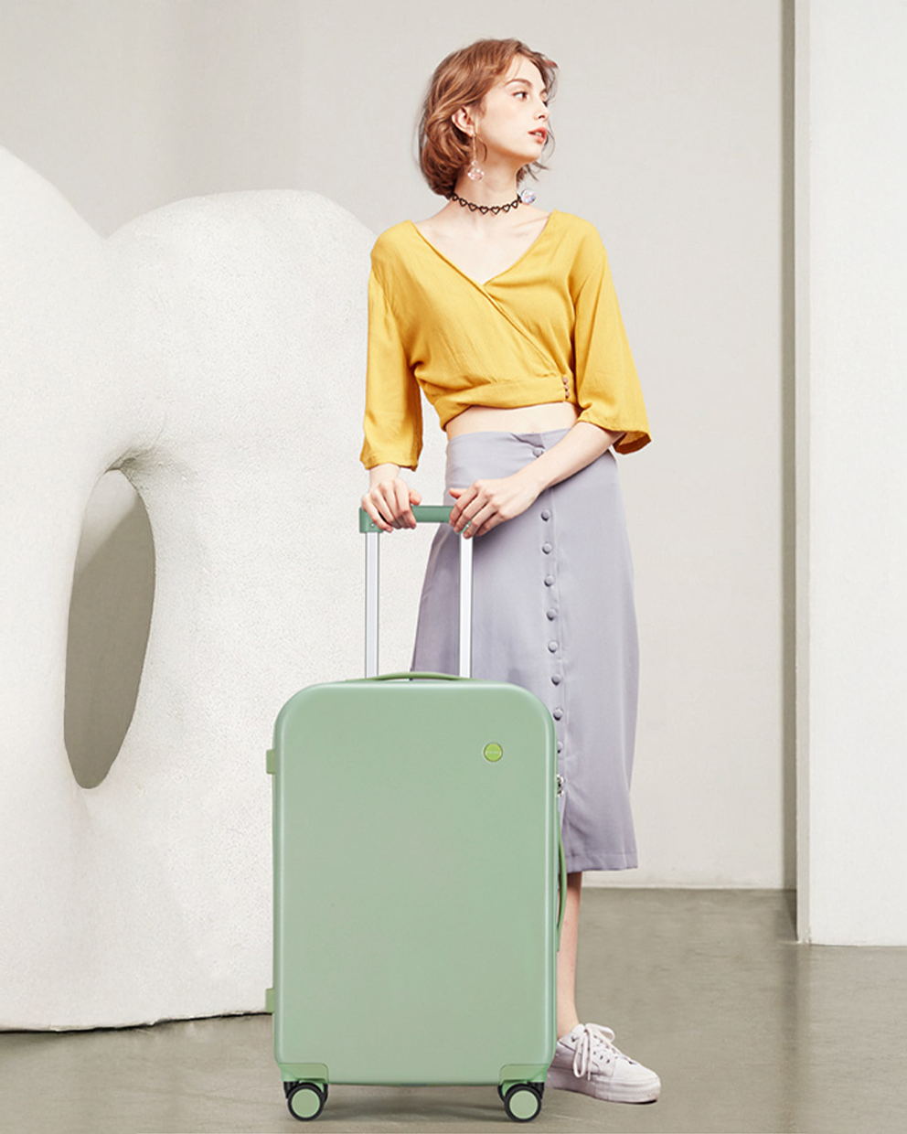 Valise en polycarbonate TORU x MIXI blanche