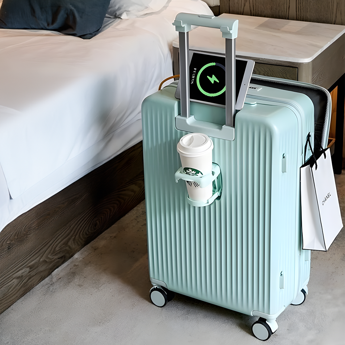 The Functional: Polycarbonate Suitcase Powder Blue