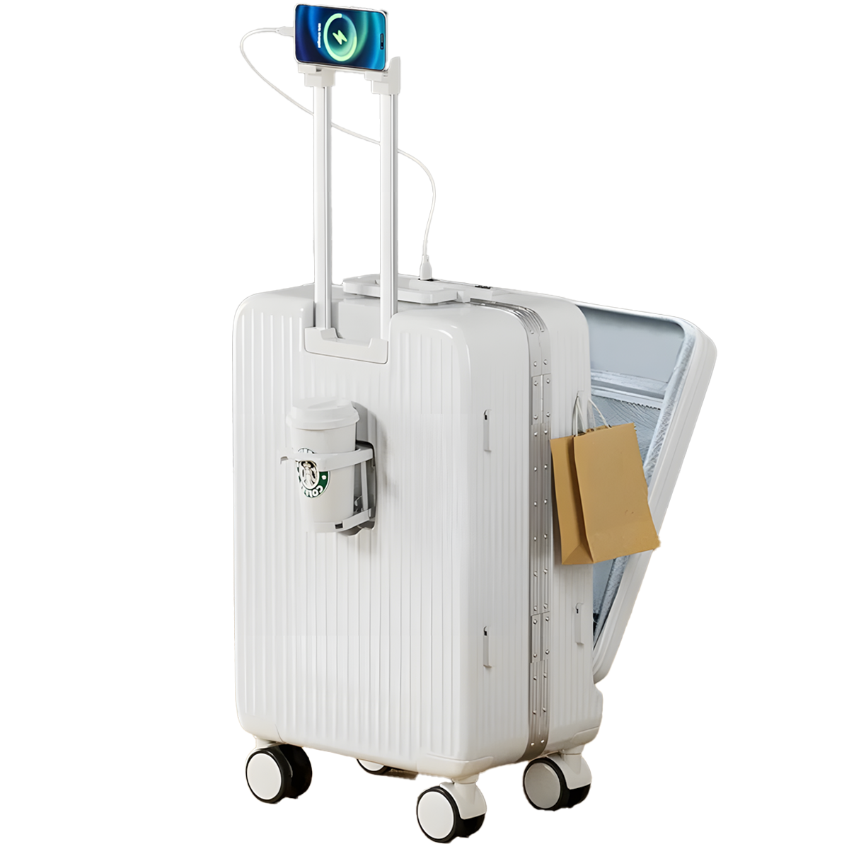 The Functional: Polycarbonate Suitcase Off White